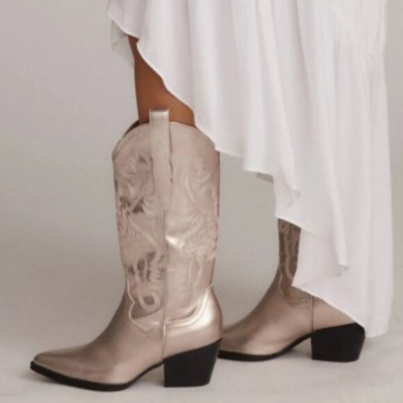 NWT 12th Tribe Metallic Cowboy Boots - Picture 4 of 9